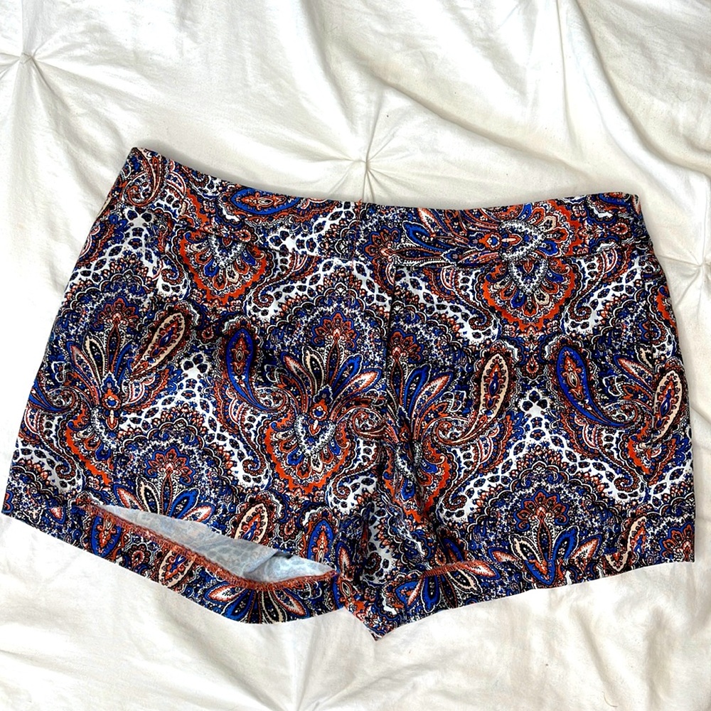 Paisley print J crew shorts